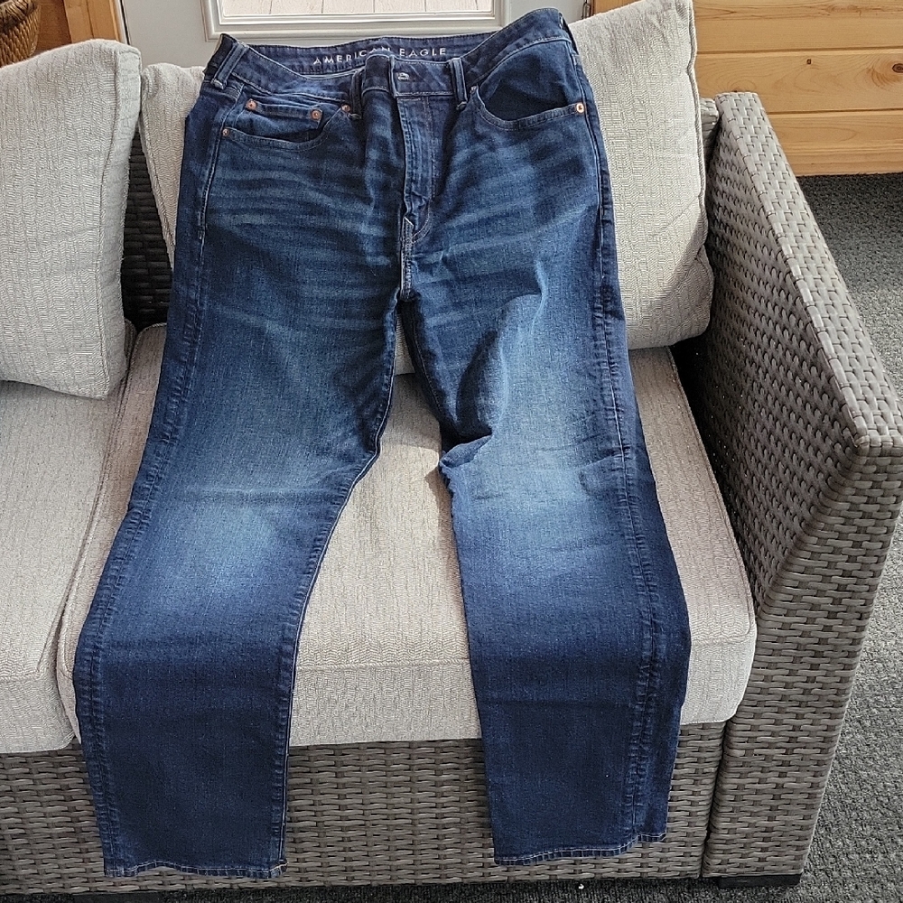 American Eagle Outfitters Blue Straight Jeans Classic Fit